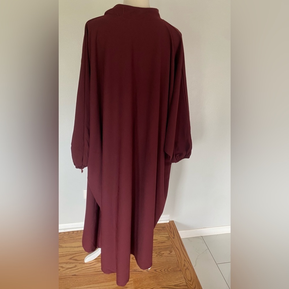 Women modest burgundy cardigan and pant set L/XL - Picture 7 of 9